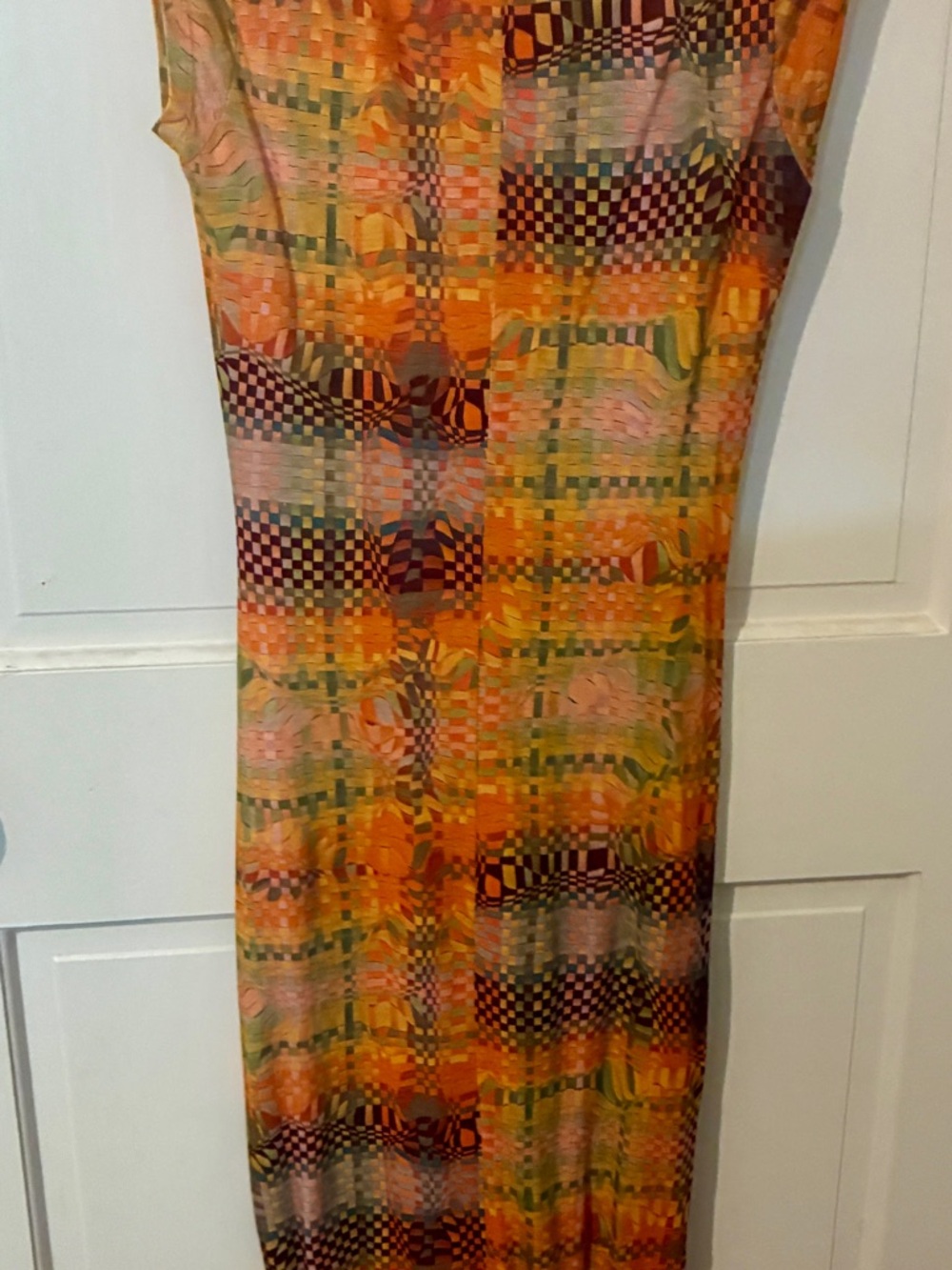 Paloma Wool Multicolor Orange Mosaic Print Ruched - Picture 9 of 10